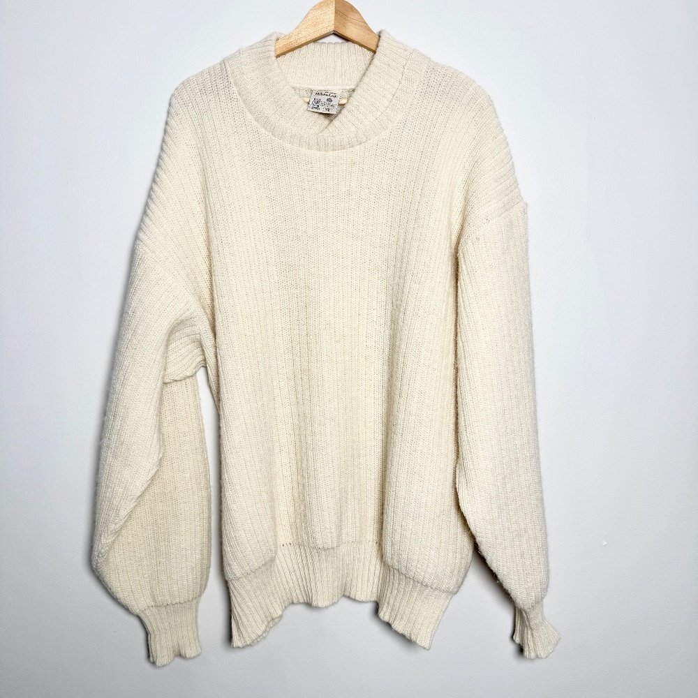 Vintage Hilda Ltd. Icelandic Wool Ecru Sweater Sz XL